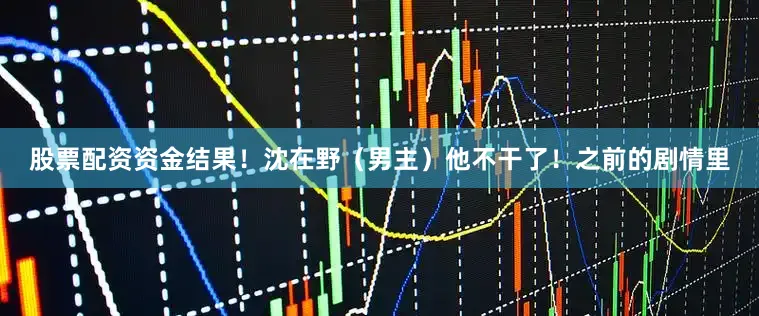 股票配资资金结果！沈在野（男主）他不干了！之前的剧情里